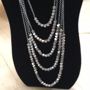 Lucky Brand multi strand silver chunky stones